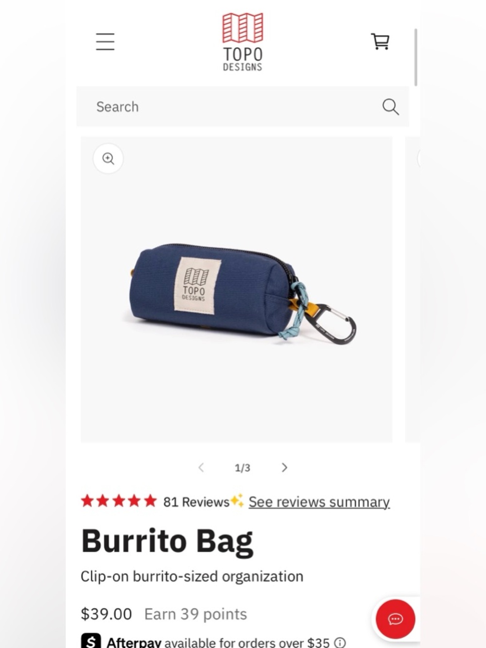 NWT Topo Designs Burrito Bag (Black/Neutral) Hiking Biking Travel Accessory Bag - Picture 6 of 9